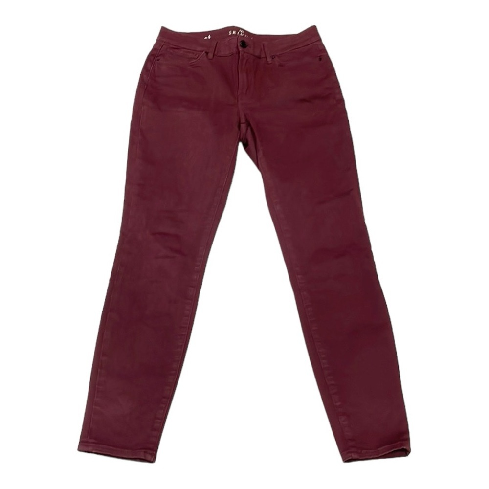 White House Black Market Burgundy The Skinny Ankle High-Rise‎ Jeans